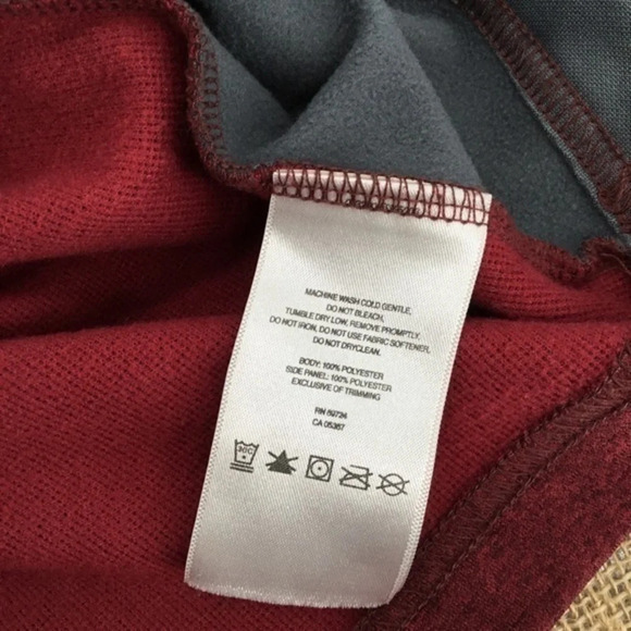 Columbia Men’s Burgundy Zip-Up Pullover Jacket Burgundy Casual Warm Size Small - Picture 5 of 5